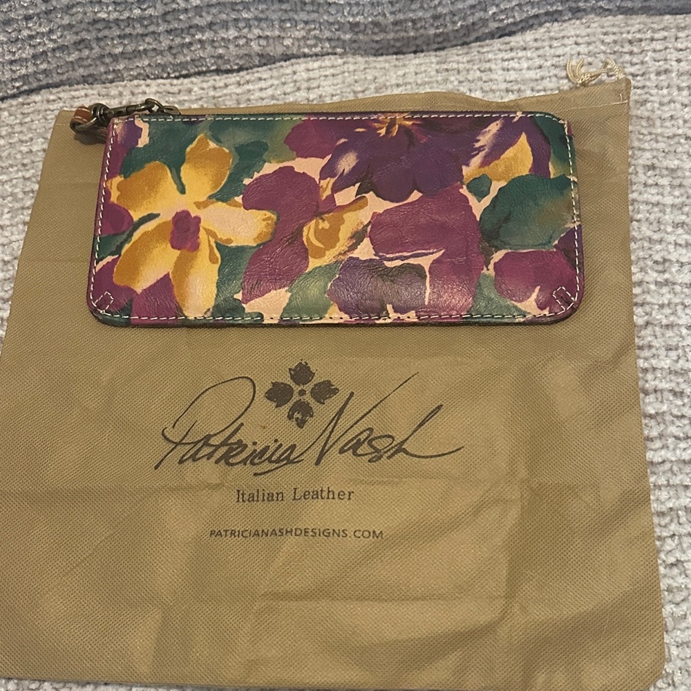 Patricia Nash Multicolor Floral Leather Wristlet